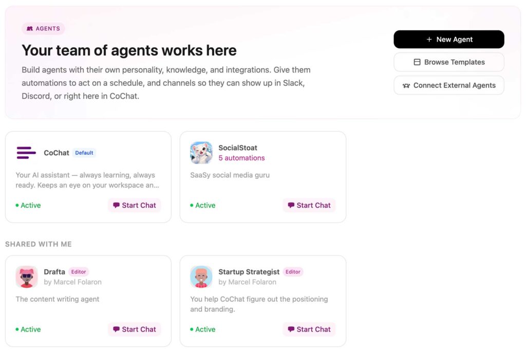CoChat Shared AI Agent Hub