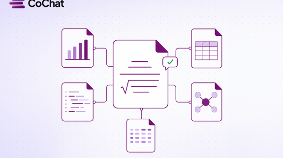 Interactive-documents-Feature-lp-tiny Interactive documents in CoChat: a LaTeX document with rendered math alongside other editable artifact types